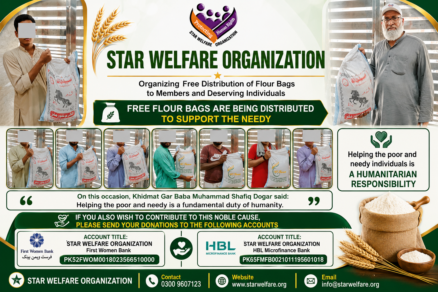 Free flour bags distributed